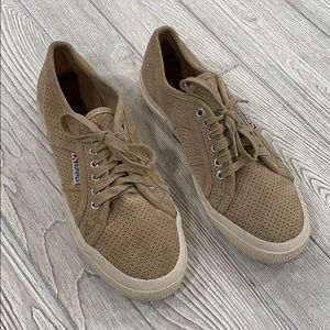 superga perforated suede sneakers